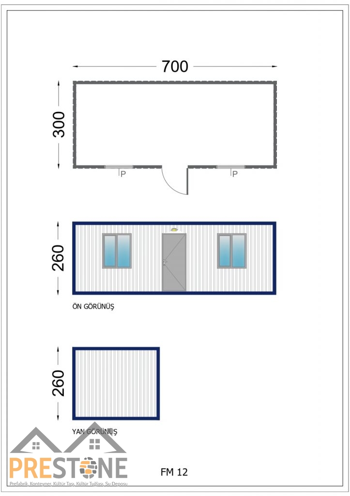 PSK102 - 300x700 CM TEK ODALI KONTEYNER