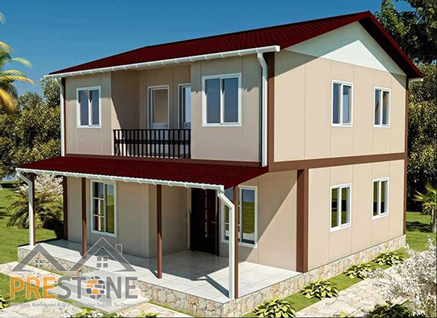 131 m2 Prestone Çift Katlı Prefabrik Ev