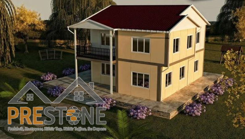150 m2 Prestone Çift Katlı Prefabrik Ev