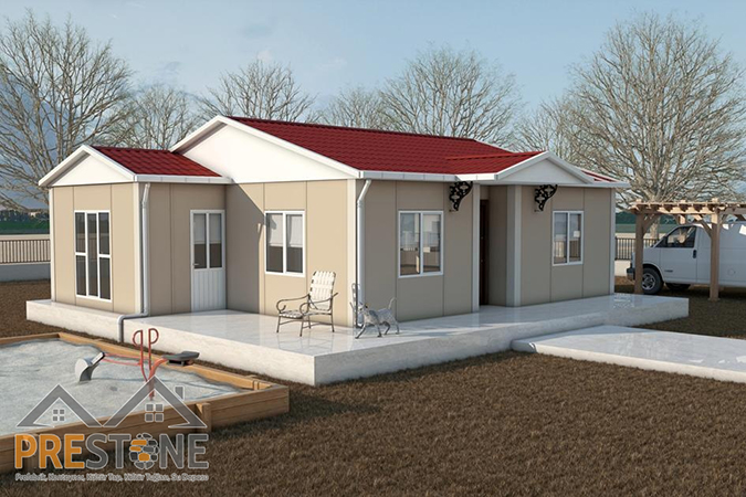 72 m² | 2+1 | Prestone Tek Katlı Prefabrik Ev