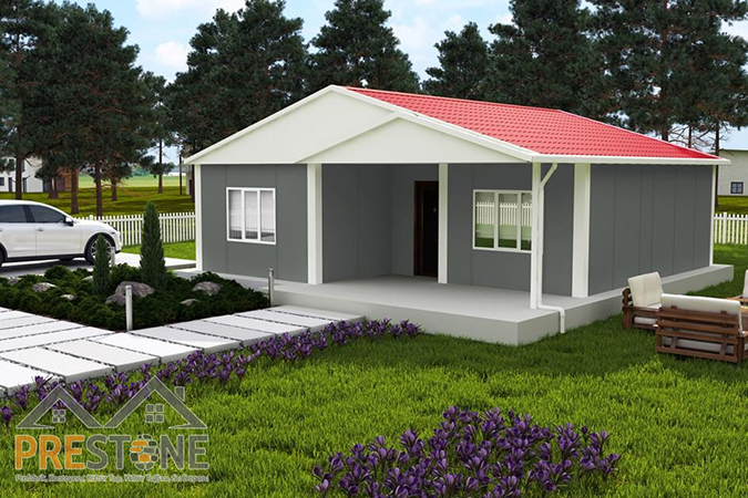 84 m² | 2+1 | Prestone Tek Katlı Prefabrik Ev - 1