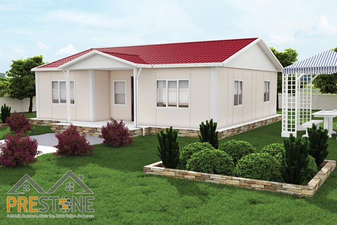 95 m² | 3+1 | Prestone Tek Katlı Prefabrik Ev - 1