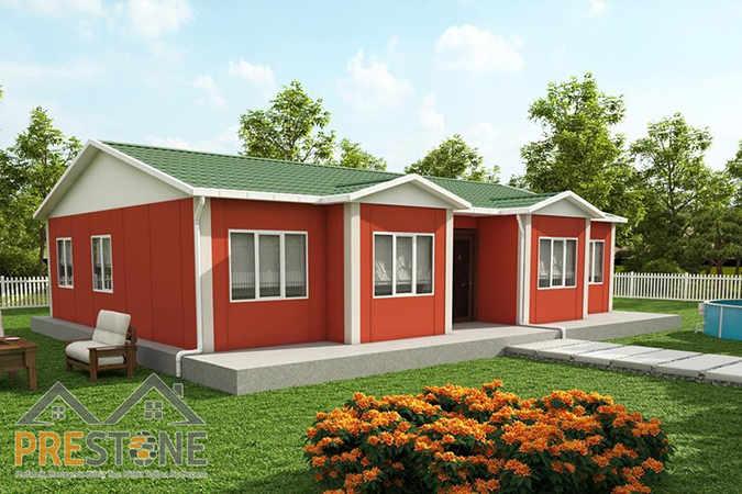 110 m² | 3+1 | Prestone Tek Katlı Prefabrik Ev