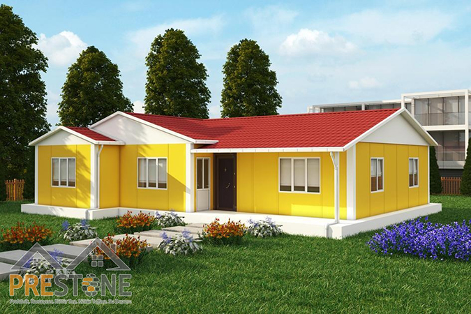 124 m² | 3+1 | Prestone Tek Katlı Prefabrik Ev