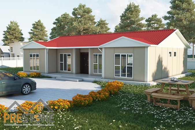 129 m² | 4+1 | Prestone Tek Katlı Prefabrik Ev